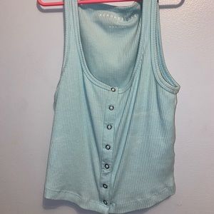 Aeropostale mint blue button up tank top